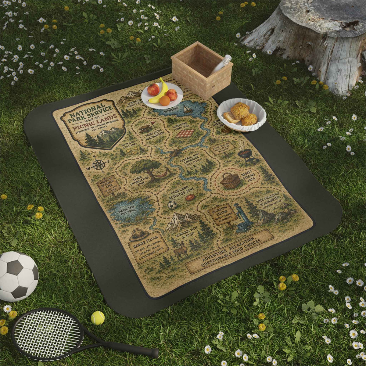 National Park Service (Sort Of) Picnic Lands Blanket | Funny Americana - Decor, Blankets, Picnic - EpiAl's Shop