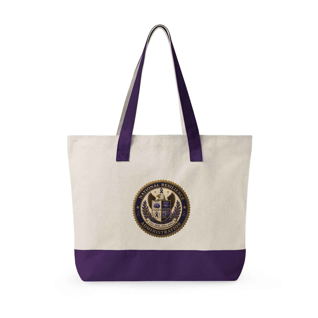 National Resilience Administration Canvas Tote Bag | Epilepsy Awareness Zippered Carryall - Bags, Carryall - EpiAl's Shop