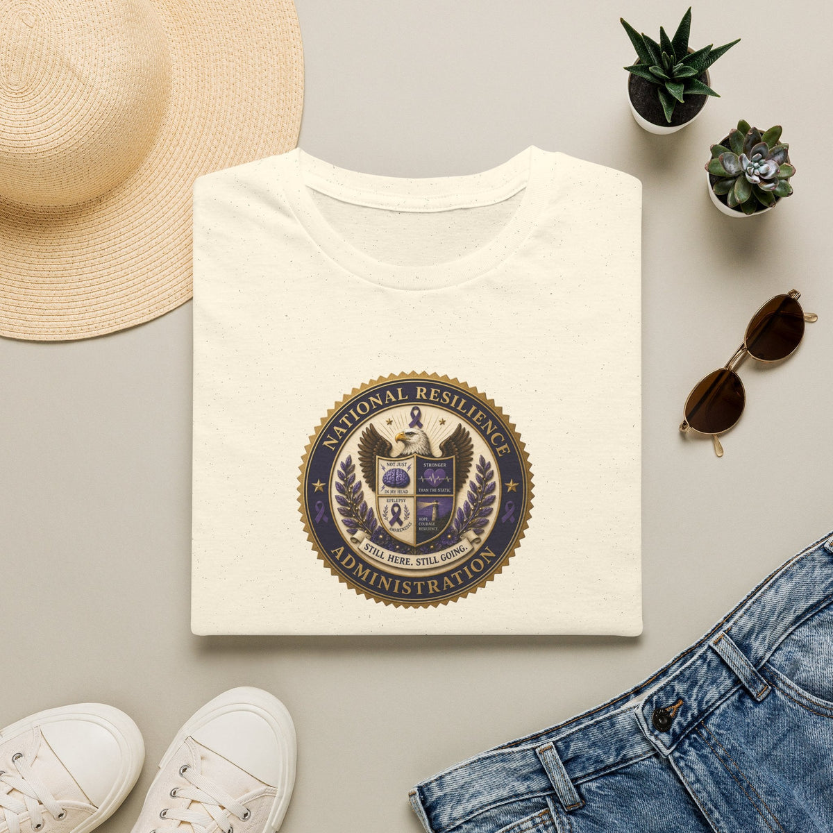 National Resilience Administration T-Shirt | Still Here. Still Going. Epilepsy Awareness Tee - Clothing, Unisex, T-Shirts - EpiAl's Shop