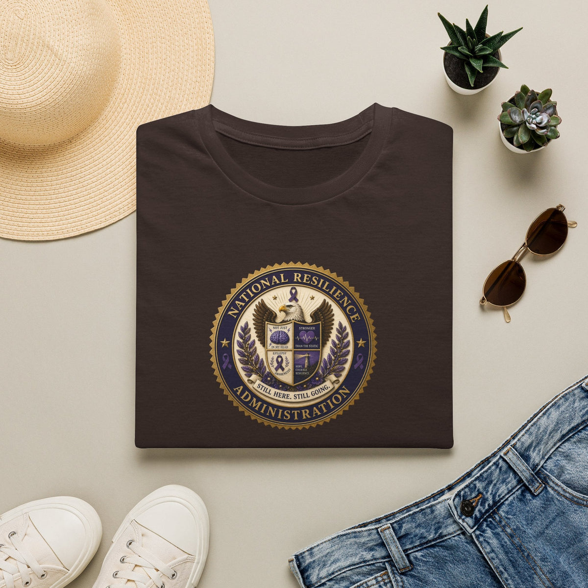 National Resilience Administration T-Shirt | Still Here. Still Going. Epilepsy Awareness Tee - Clothing, Unisex, T-Shirts - EpiAl's Shop