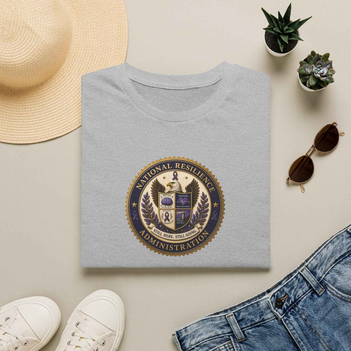 National Resilience Administration T-Shirt | Still Here. Still Going. Epilepsy Awareness Tee - Clothing, Unisex, T-Shirts - EpiAl's Shop