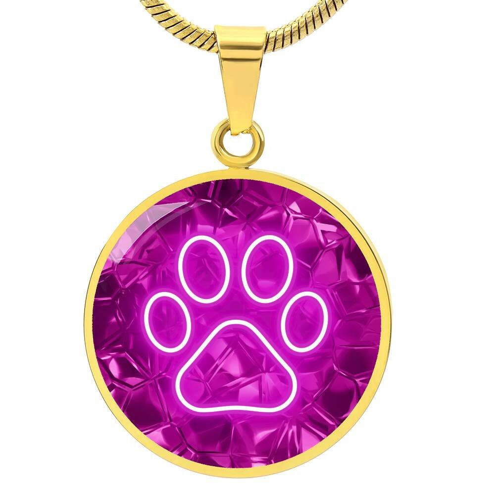 Neon Pink Paw Necklace - Jewelry - Epileptic Al’s Shop