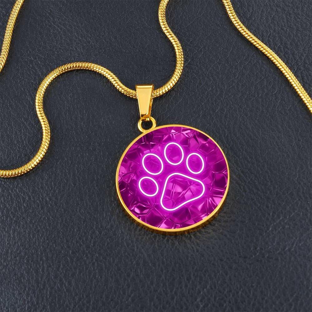 Neon Pink Paw Necklace - Jewelry - Epileptic Al’s Shop
