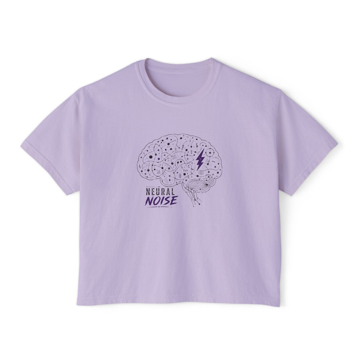 Neural Noise Boxy Crop T-Shirt | Abstract Brain Epilepsy Awareness Graphic Tee - Clothing, Women, T-Shirts, Cropped - EpiAl's Shop