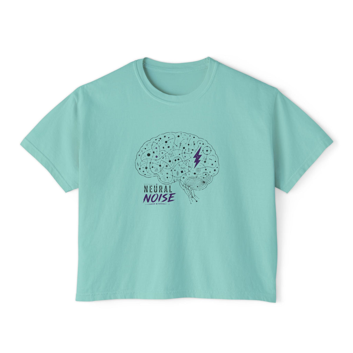 Neural Noise Boxy Crop T-Shirt | Abstract Brain Epilepsy Awareness Graphic Tee - Clothing, Women, T-Shirts, Cropped - EpiAl's Shop