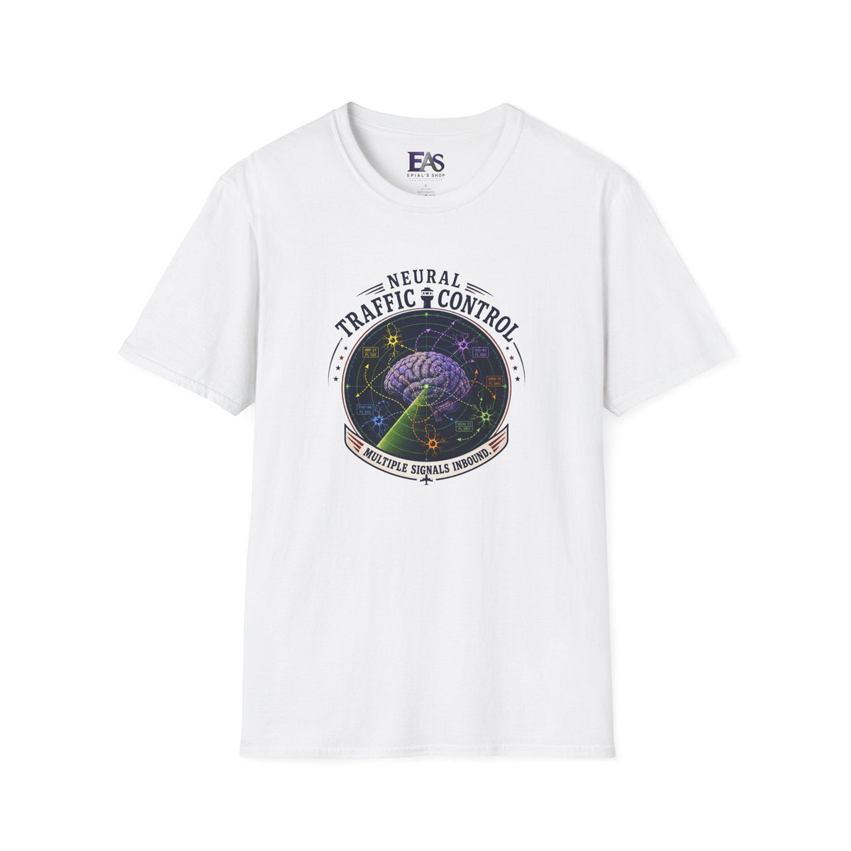 Neural Traffic Control T-Shirt | Brain Radar Graphic Tee - Clothing, Unisex, T-Shirts - EpiAl's Shop