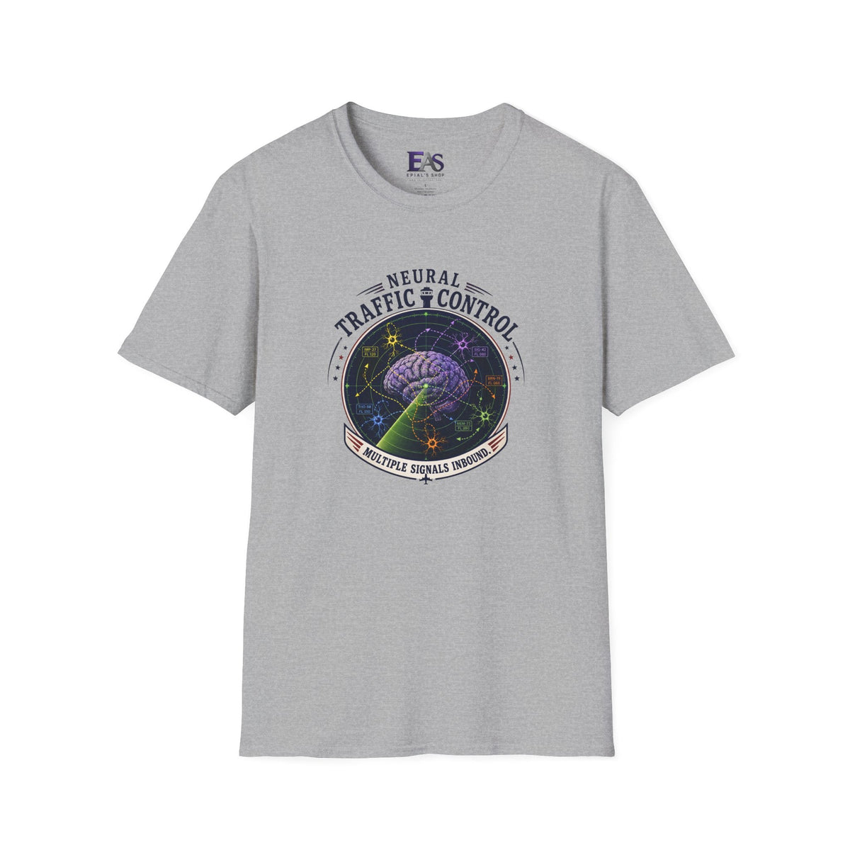 Neural Traffic Control T-Shirt | Brain Radar Graphic Tee - Clothing, Unisex, T-Shirts - EpiAl's Shop