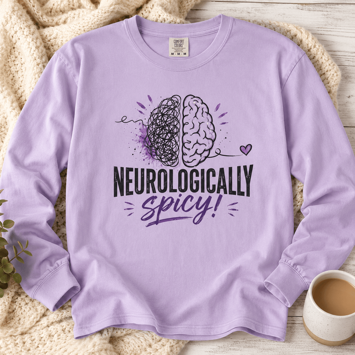 Neurologically Spicy Epilepsy Awareness Garment-Dyed Long Sleeve Shirt - Clothing, Unisex, T-Shirts, Long-Sleeved - EpiAl's Shop