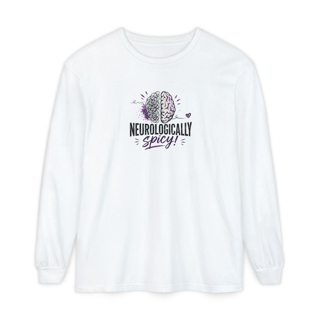 Neurologically Spicy Epilepsy Awareness Garment-Dyed Long Sleeve Shirt - Clothing, Unisex, T-Shirts, Long-Sleeved - EpiAl's Shop