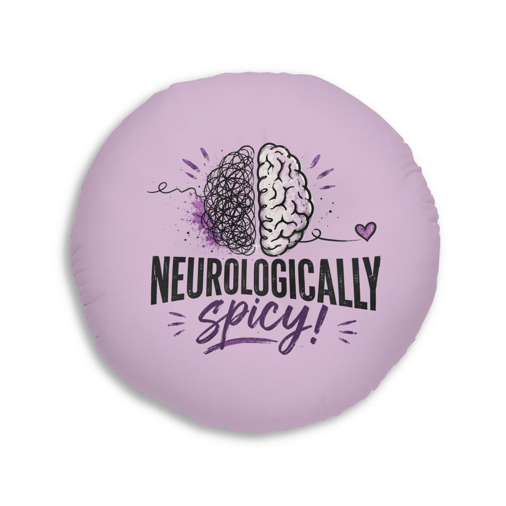 Neurologically Spicy Epilepsy Awareness Round Floor Pillow (Lavender) - Decor, Pillows, Floor - EpiAl's Shop
