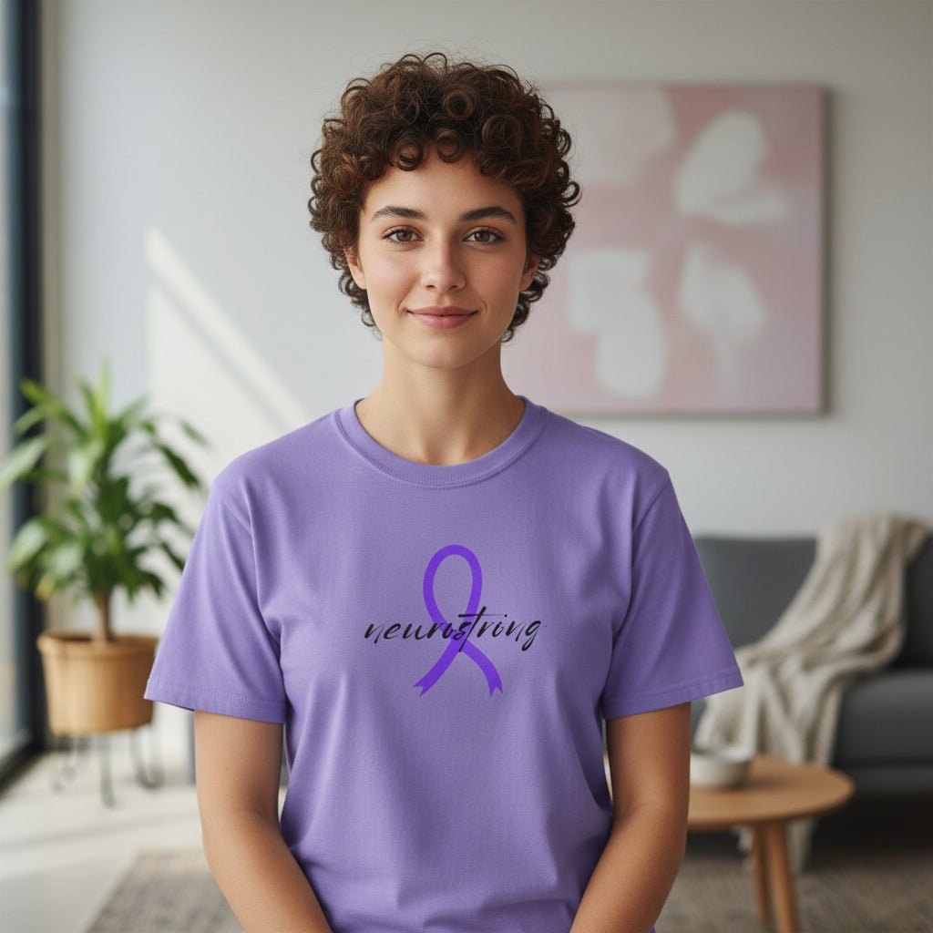 Neurostrong Epilepsy Awareness T-Shirt | Purple Ribbon Tee - Clothing, Unisex, T-Shirts - EpiAl's Shop