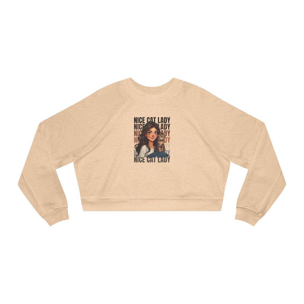Nice Cat Lady Cropped Pullover | Cozy Women's Sweatshirt - Clothing, Sweatshirts, Crop - EpiAl's Shop