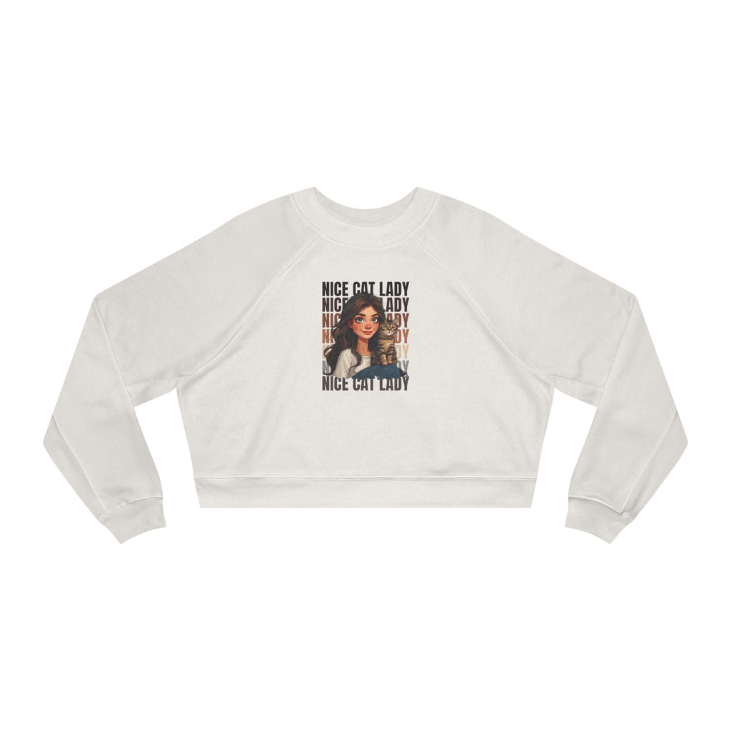 Nice Cat Lady Cropped Pullover | Cozy Women's Sweatshirt - Clothing, Sweatshirts, Crop - EpiAl's Shop