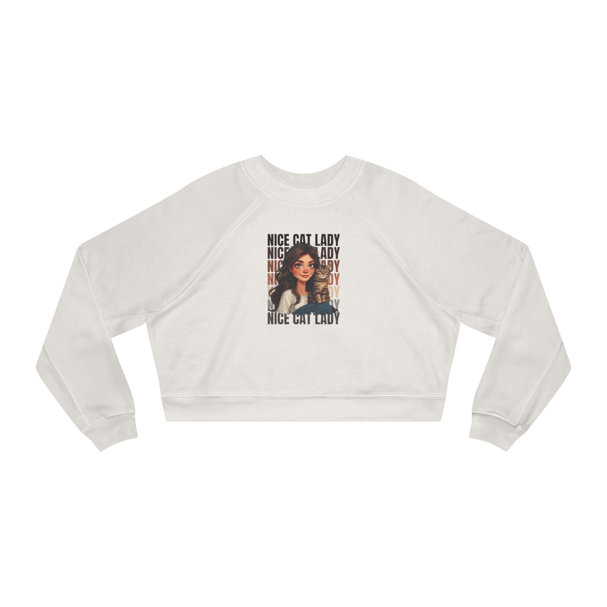 Nice Cat Lady Cropped Pullover | Cozy Women's Sweatshirt - Clothing, Sweatshirts, Crop - EpiAl's Shop