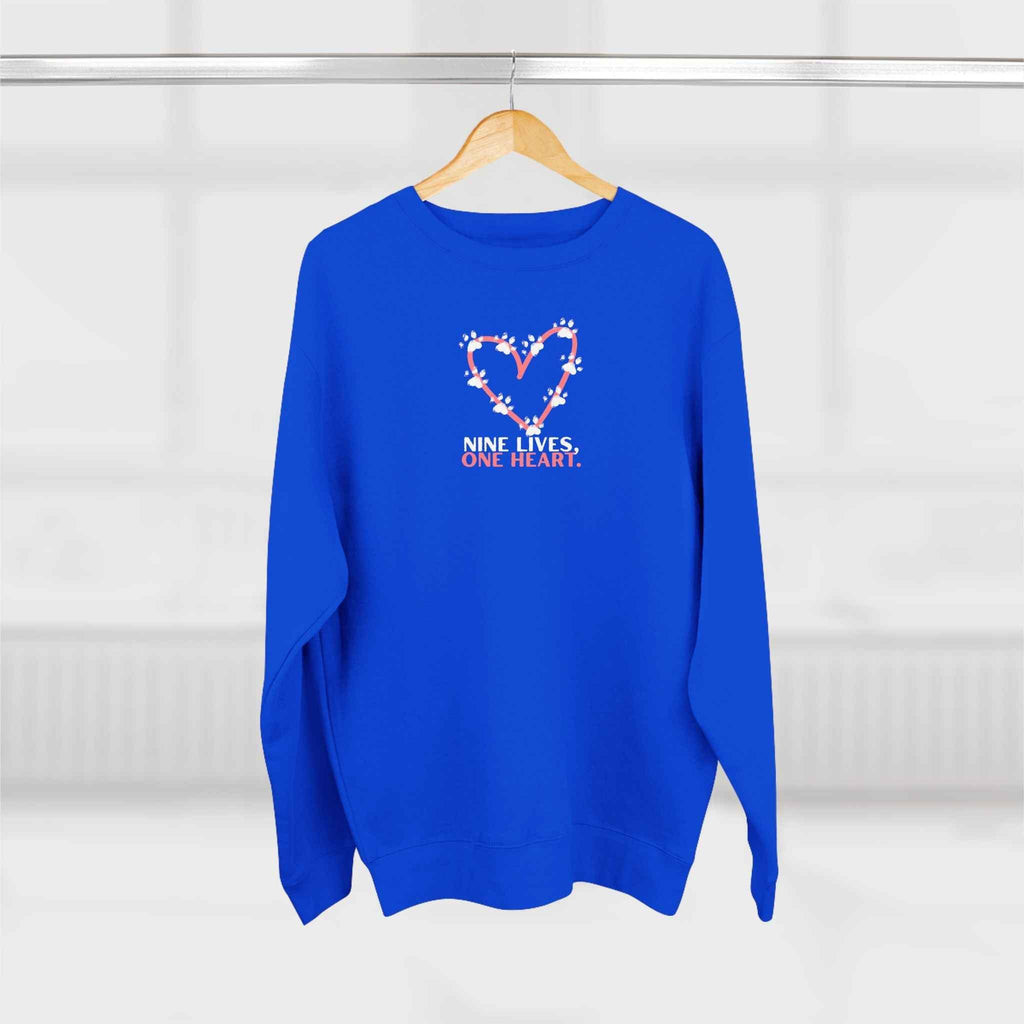Nine Lives, One Heart – Cat Lover Sweatshirt - Clothing, Unisex, Sweatshirts - EpiAl's Shop