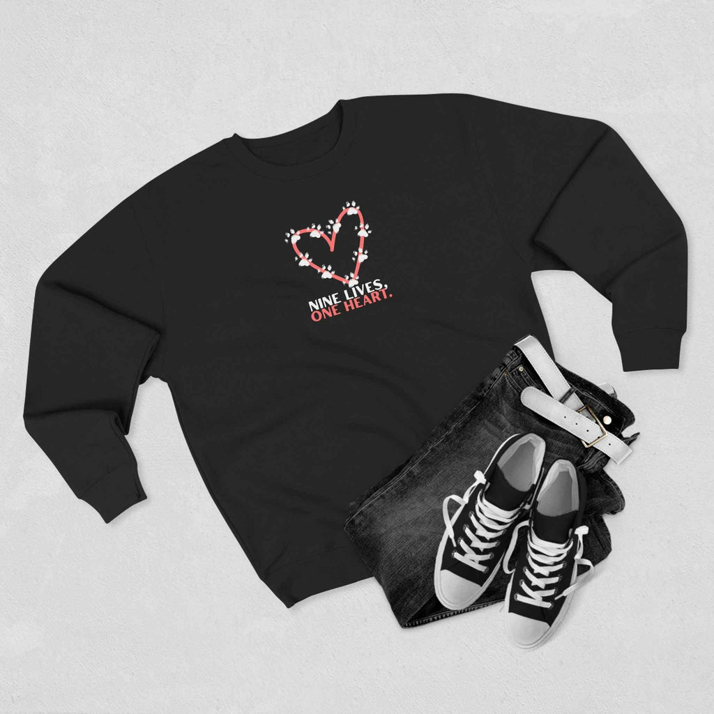 Nine Lives, One Heart – Cat Lover Sweatshirt - Clothing, Unisex, Sweatshirts - EpiAl's Shop