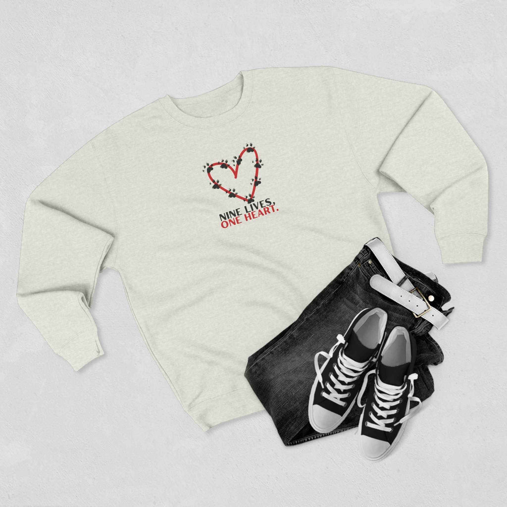 Nine Lives, One Heart – Cat Lover Sweatshirt - Clothing, Unisex, Sweatshirts - EpiAl's Shop