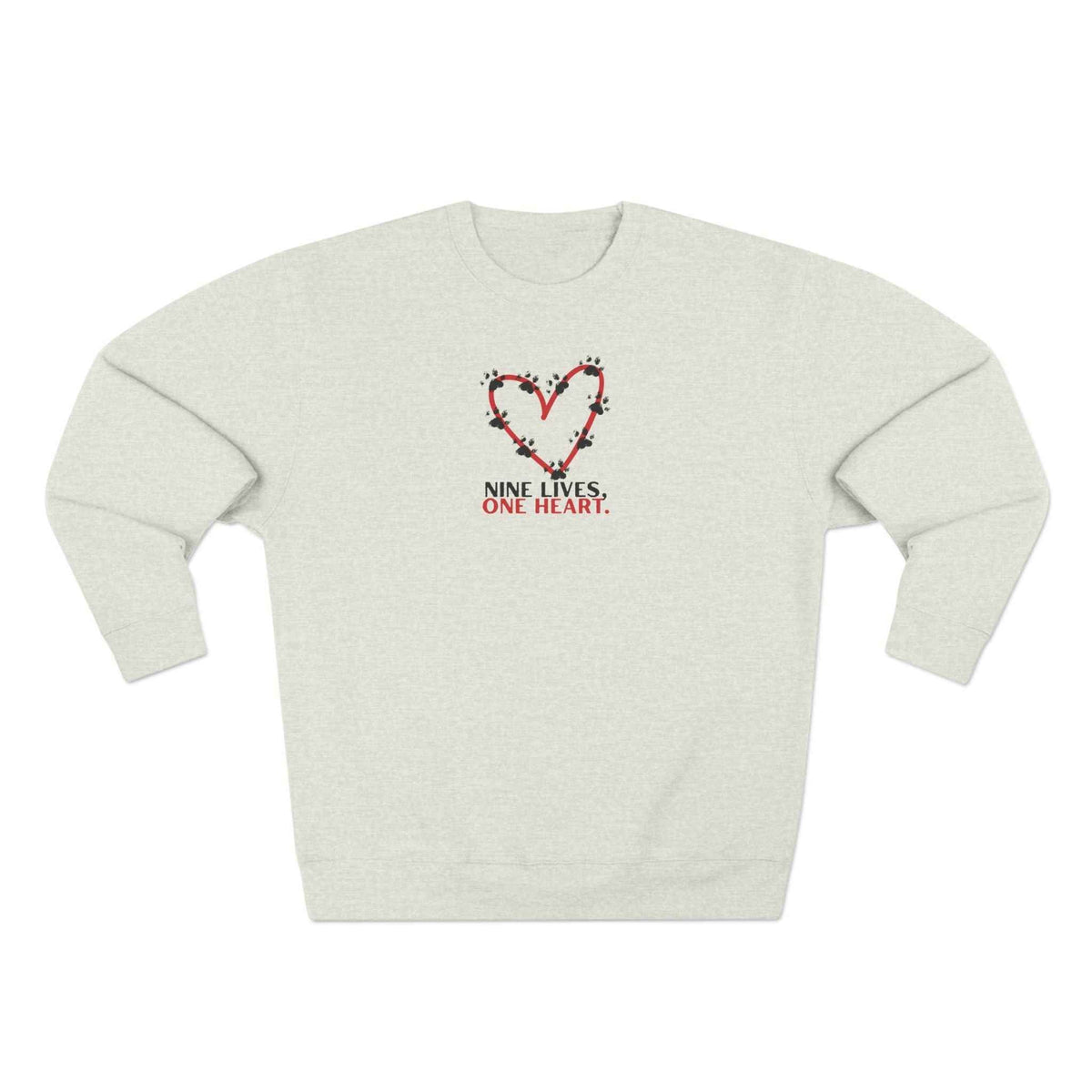 Nine Lives, One Heart – Cat Lover Sweatshirt - Clothing, Unisex, Sweatshirts - EpiAl's Shop