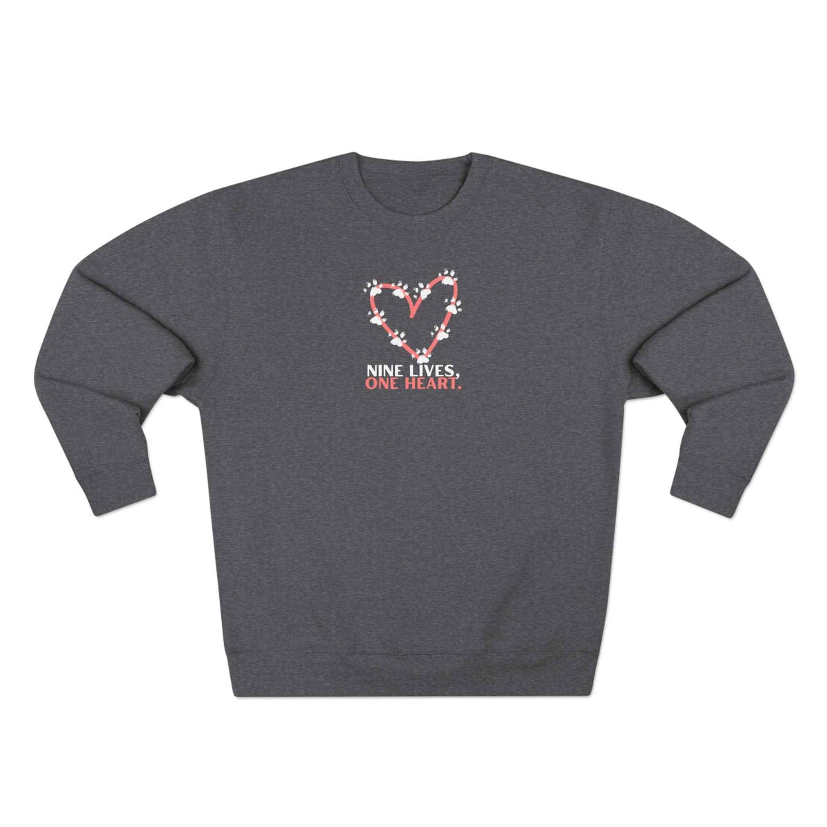 Nine Lives, One Heart – Cat Lover Sweatshirt - Clothing, Unisex, Sweatshirts - EpiAl's Shop