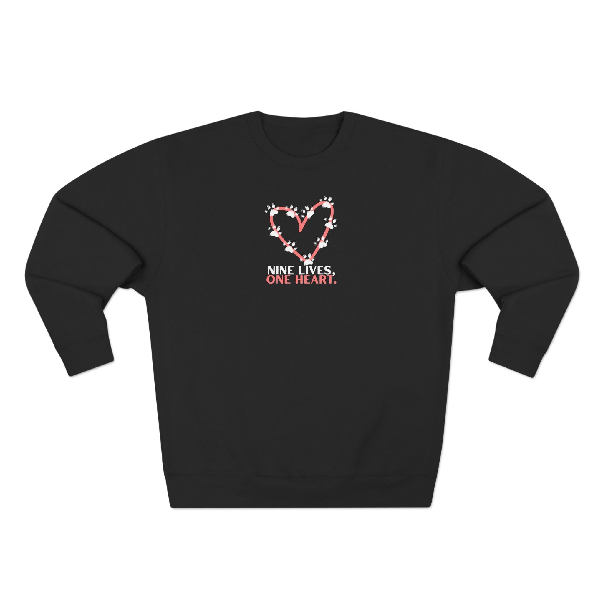 Nine Lives, One Heart – Cat Lover Sweatshirt - Clothing, Unisex, Sweatshirts - EpiAl's Shop
