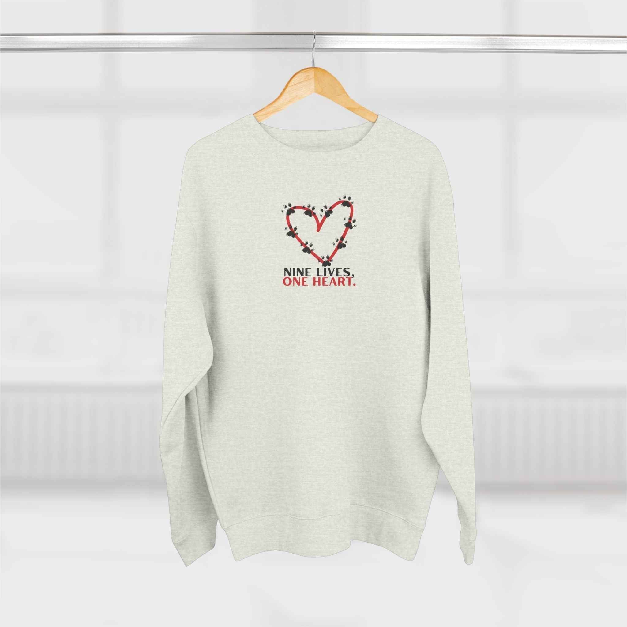 Nine Lives, One Heart – Cat Lover Sweatshirt - Clothing, Unisex, Sweatshirts - EpiAl's Shop
