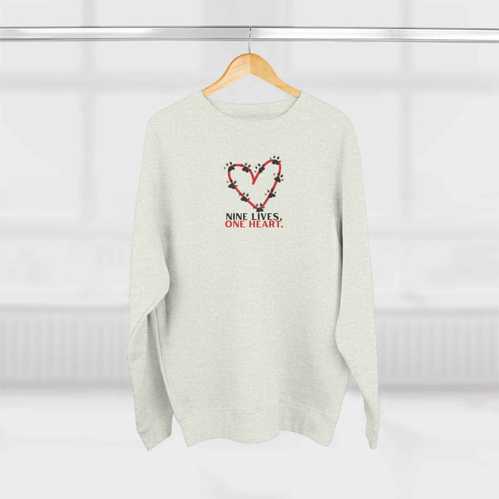 Nine Lives, One Heart – Cat Lover Sweatshirt - Clothing, Unisex, Sweatshirts - EpiAl's Shop