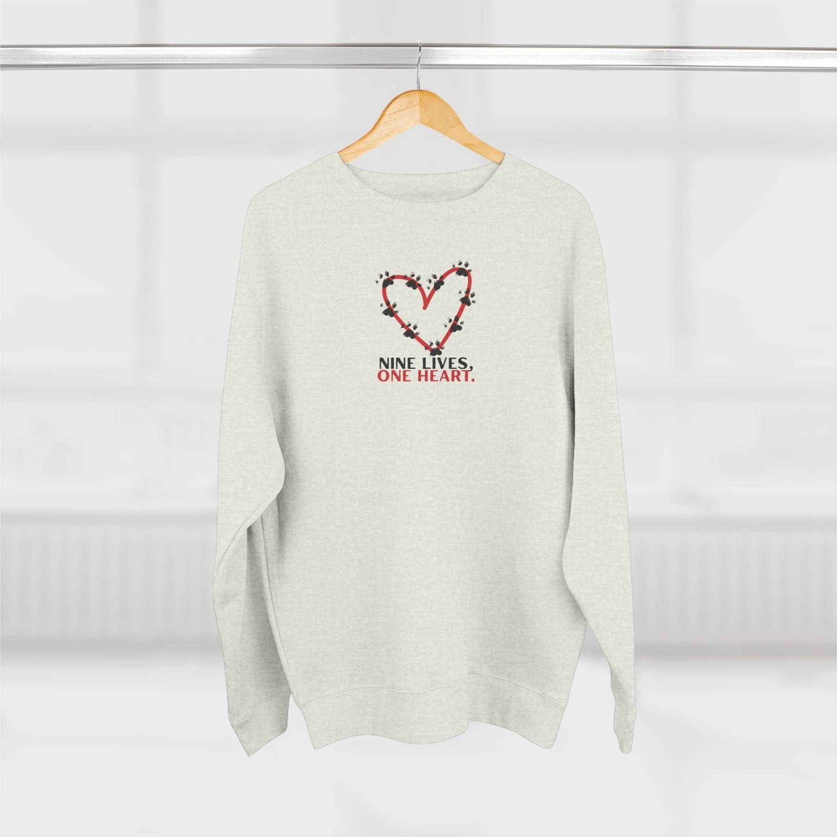 Nine Lives, One Heart – Cat Lover Sweatshirt - Clothing, Unisex, Sweatshirts - EpiAl's Shop
