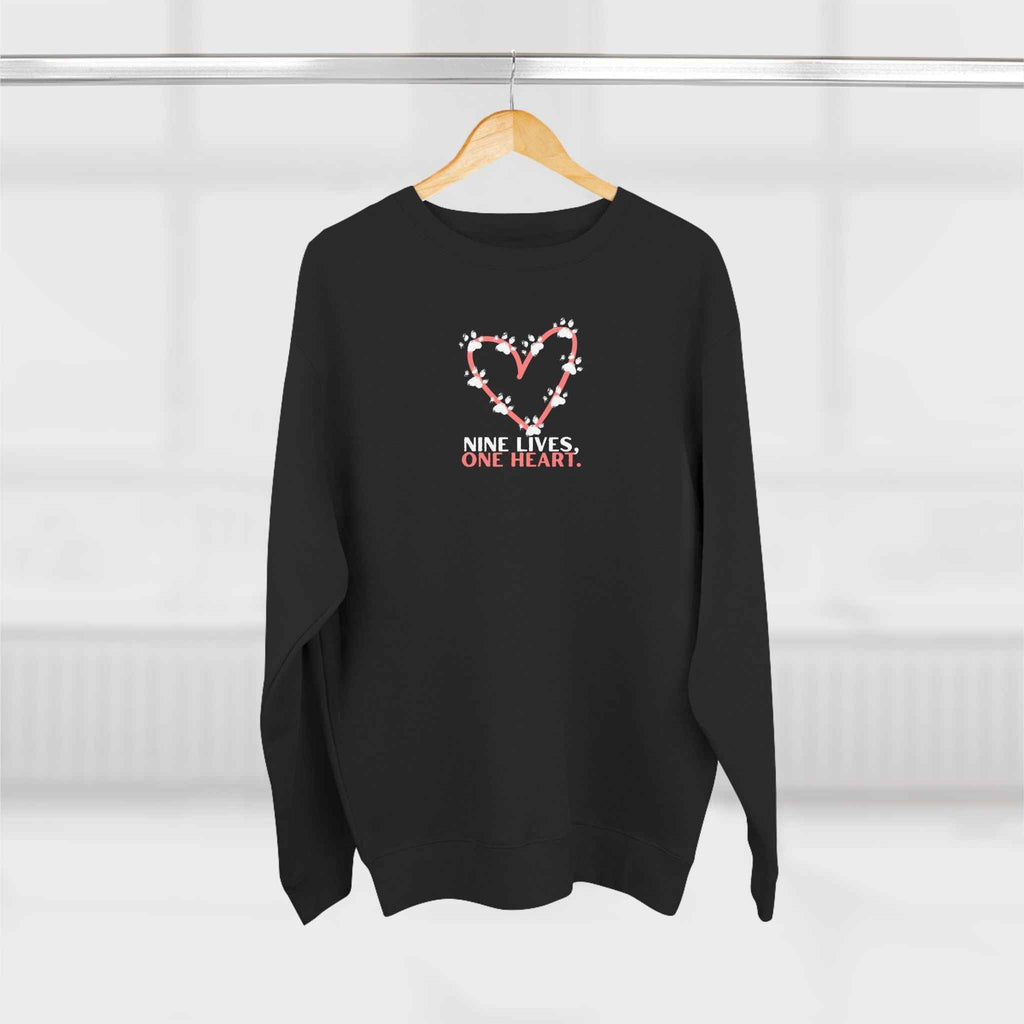 Nine Lives, One Heart – Cat Lover Sweatshirt - Clothing, Unisex, Sweatshirts - EpiAl's Shop