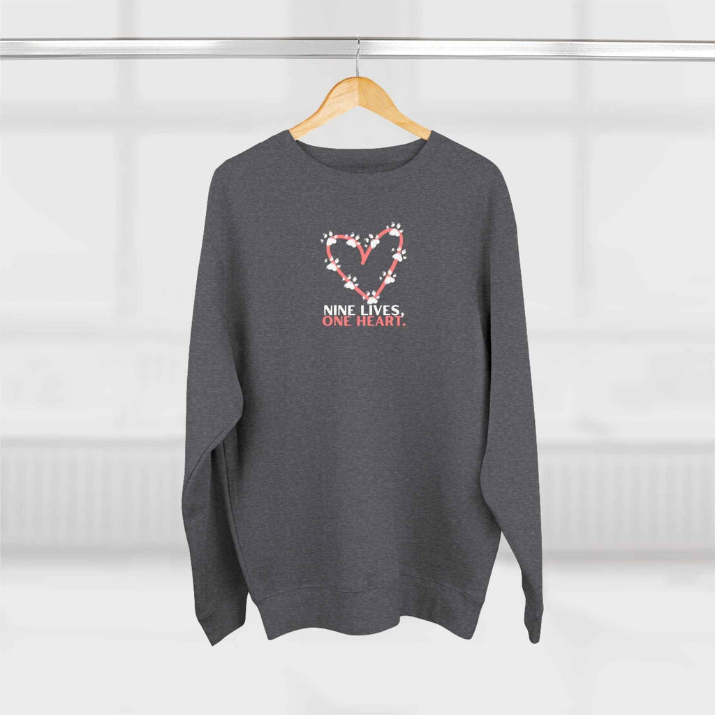 Nine Lives, One Heart – Cat Lover Sweatshirt - Clothing, Unisex, Sweatshirts - EpiAl's Shop