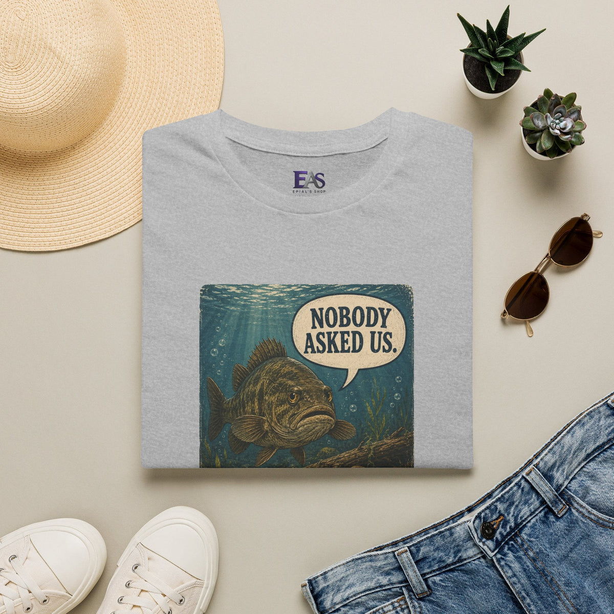 Nobody Asked Us Fish T-Shirt | Lake Ontario Lake America Humor Shirt - Clothing, Unisex, T-Shirts - EpiAl's Shop