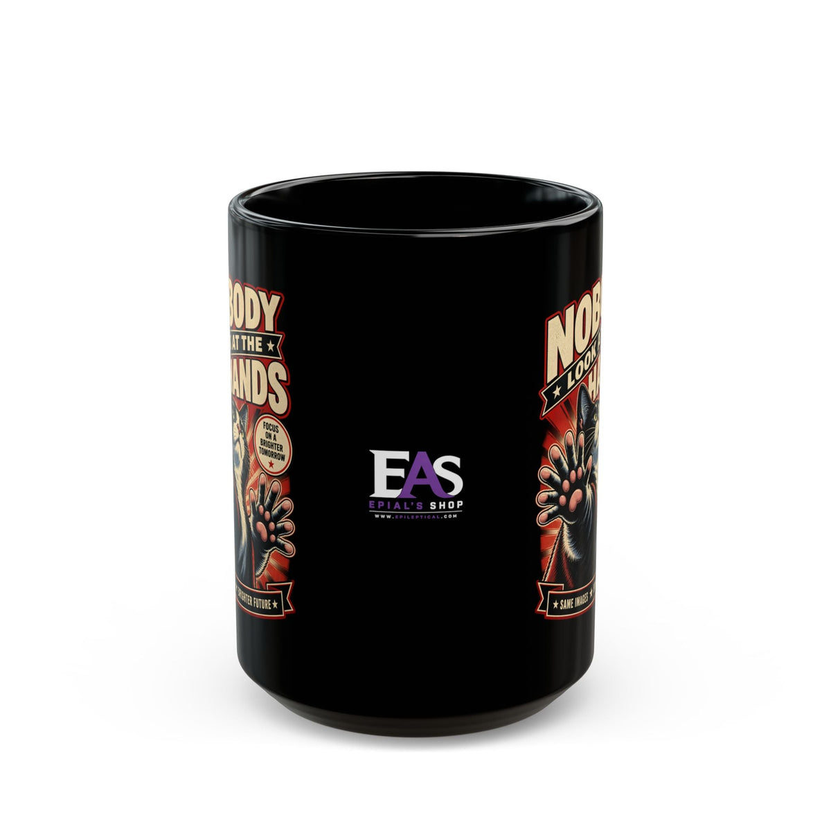 Nobody Look at the Hands AI Slop Mug - Drinkware, Coffee Mugs - EpiAl's Shop