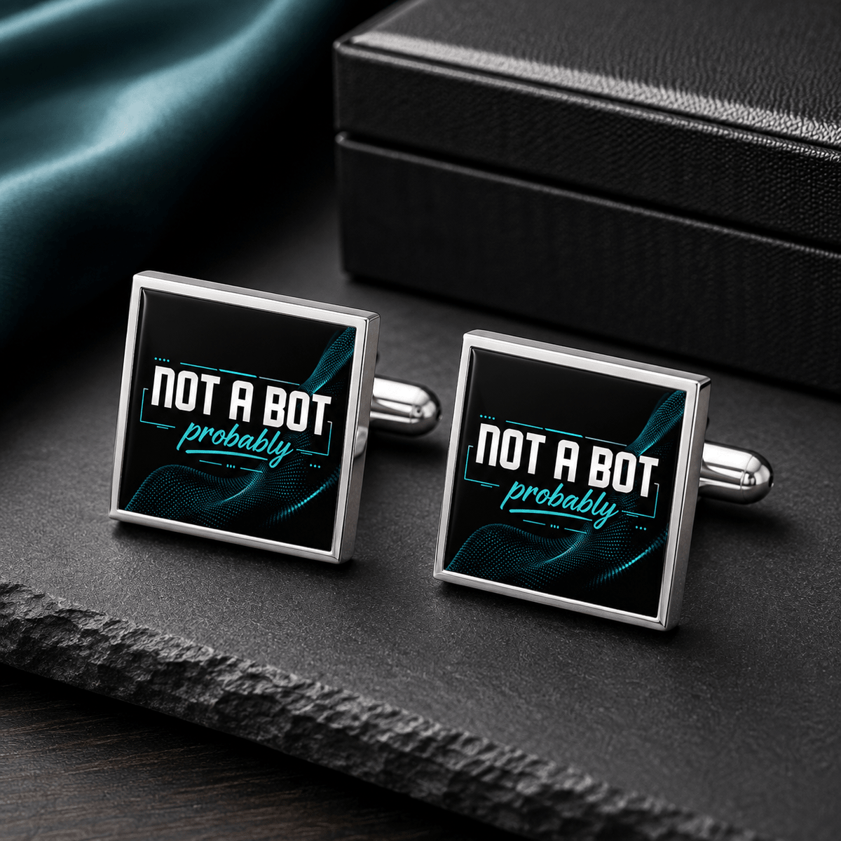 Not a Bot. Probably. Cufflinks | AI Humor Cufflinks | Tech Gift for Men - Jewelry, Cufflinks - EpiAl's Shop