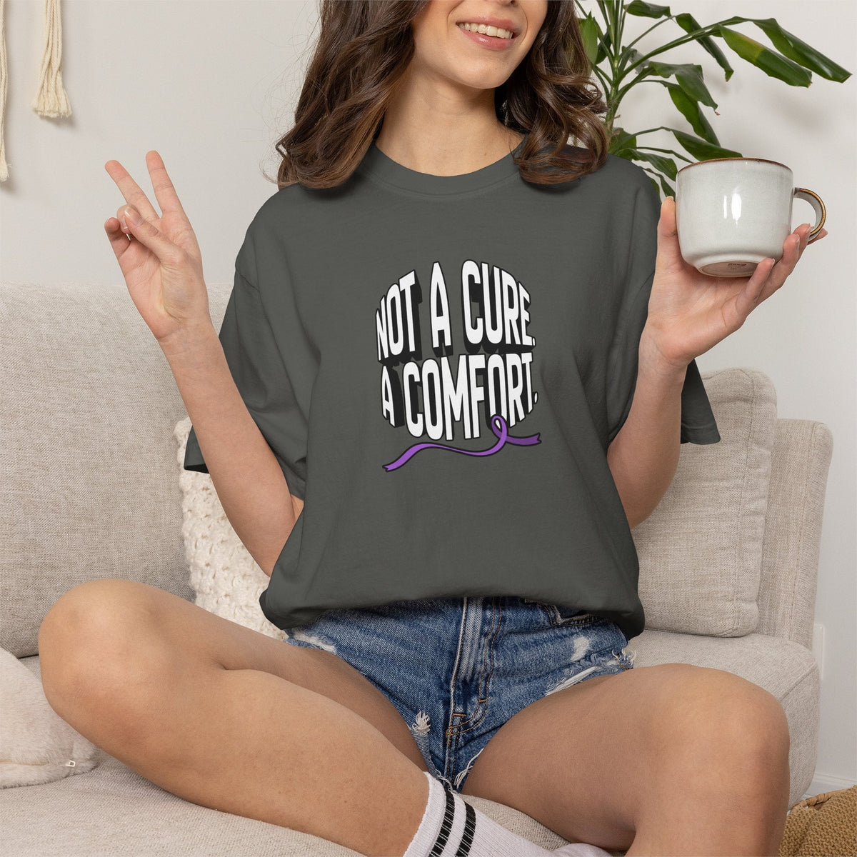 Not a Cure, a Comfort Garment-Dyed T-Shirt - Clothing, Unisex, T-Shirts - EpiAl's Shop