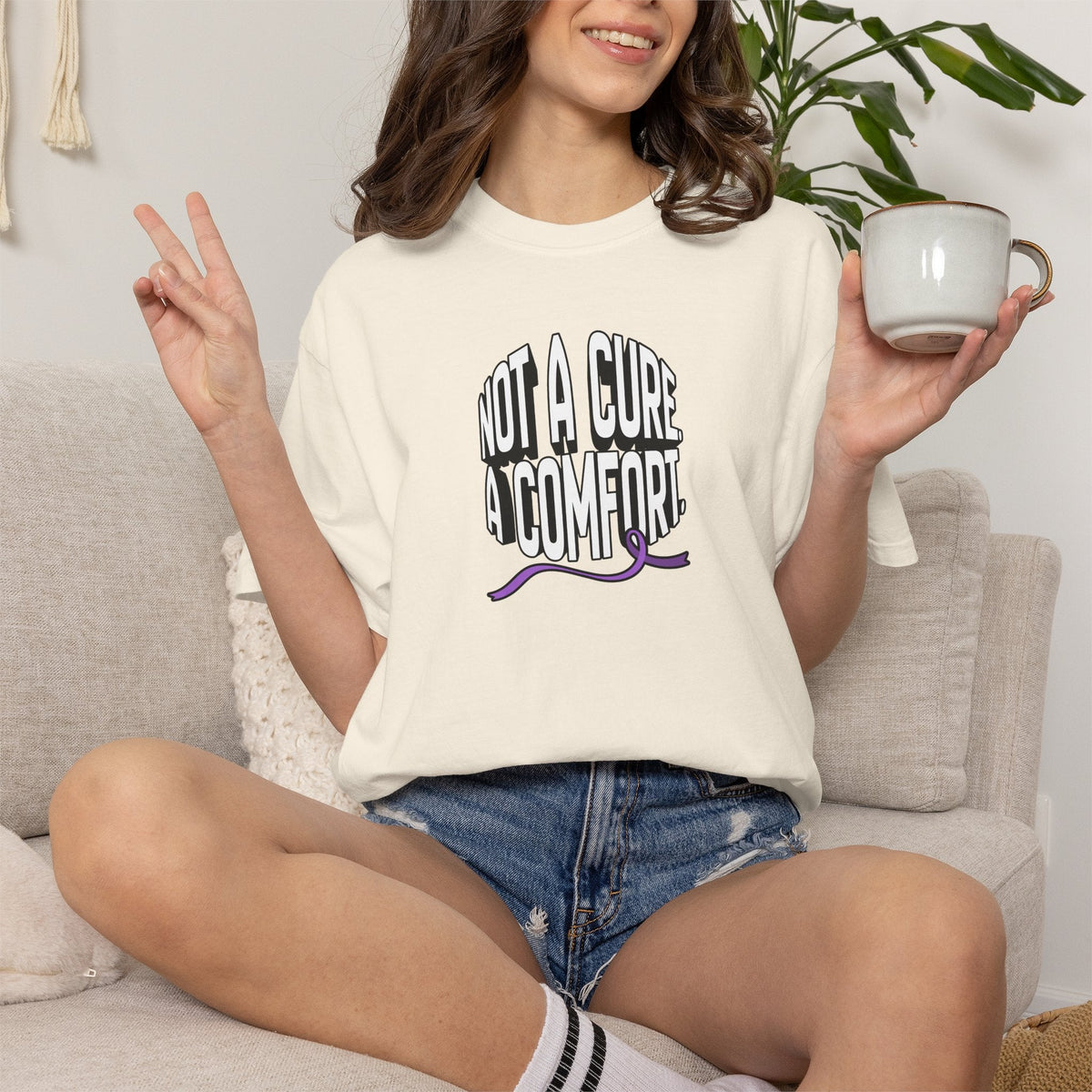 Not a Cure, a Comfort Garment-Dyed T-Shirt - Clothing, Unisex, T-Shirts - EpiAl's Shop