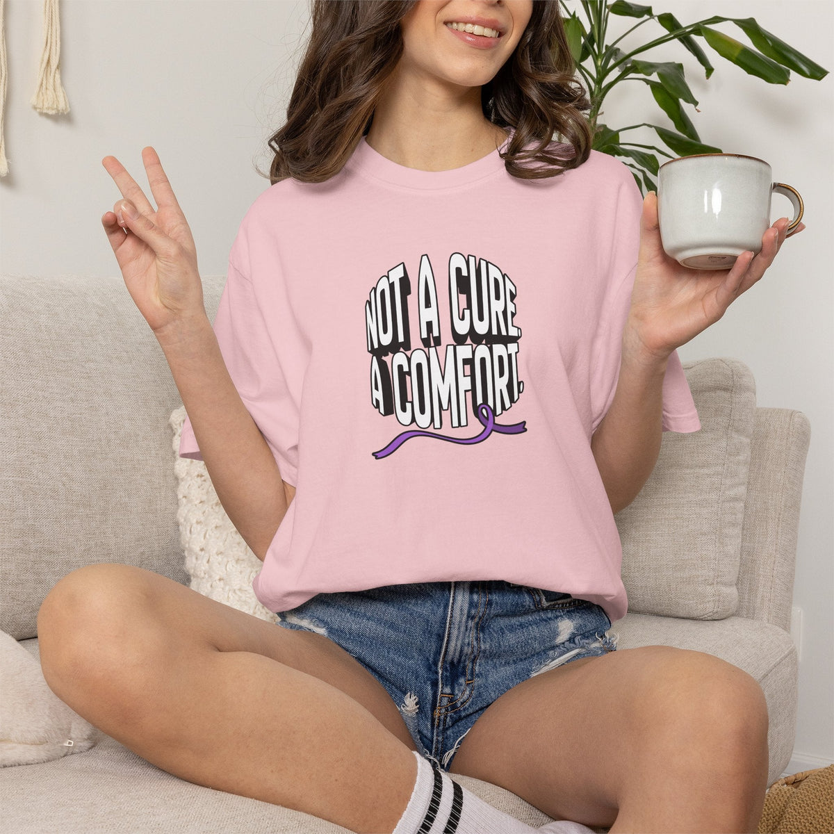 Not a Cure, a Comfort Garment-Dyed T-Shirt - Clothing, Unisex, T-Shirts - EpiAl's Shop