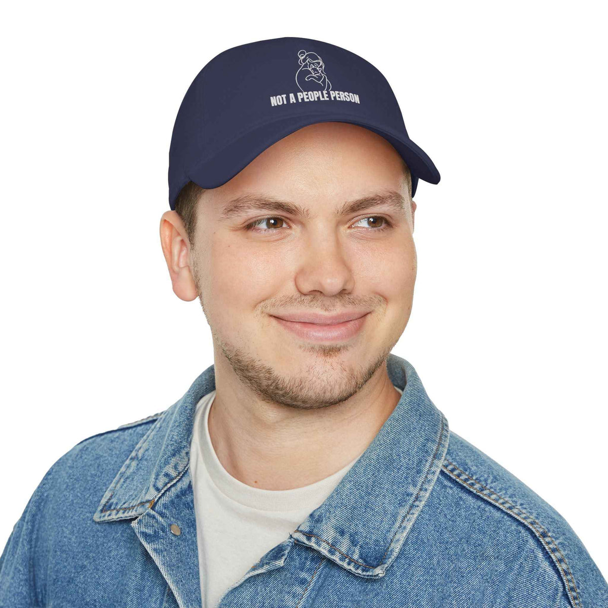 “Not a People Person” Cat Line Art Hat – Low Profile Cotton Cap (Unbothered Edition) - Hats, Baseball & Trucker - EpiAl's Shop