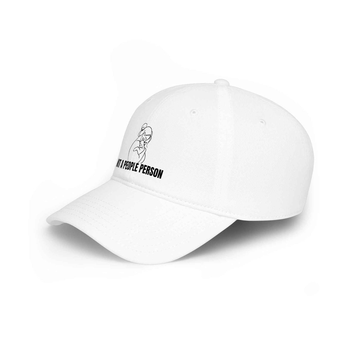 “Not a People Person” Cat Line Art Hat – Low Profile Cotton Cap (Unbothered Edition) - Hats, Baseball & Trucker - EpiAl's Shop