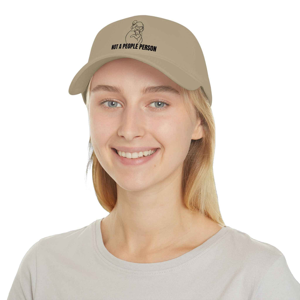 “Not a People Person” Cat Line Art Hat – Low Profile Cotton Cap (Unbothered Edition) - Hats, Baseball & Trucker - EpiAl's Shop
