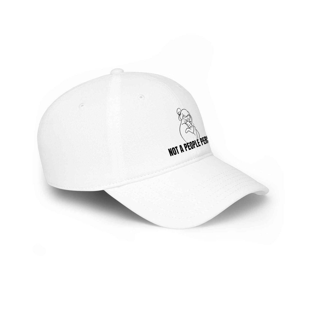 “Not a People Person” Cat Line Art Hat – Low Profile Cotton Cap (Unbothered Edition) - Hats, Baseball & Trucker - EpiAl's Shop