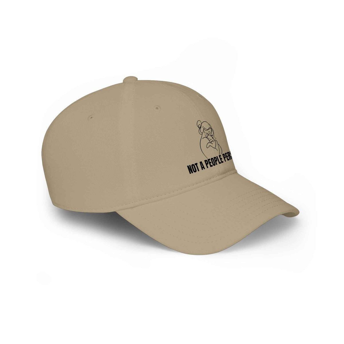 “Not a People Person” Cat Line Art Hat – Low Profile Cotton Cap (Unbothered Edition) - Hats, Baseball & Trucker - EpiAl's Shop