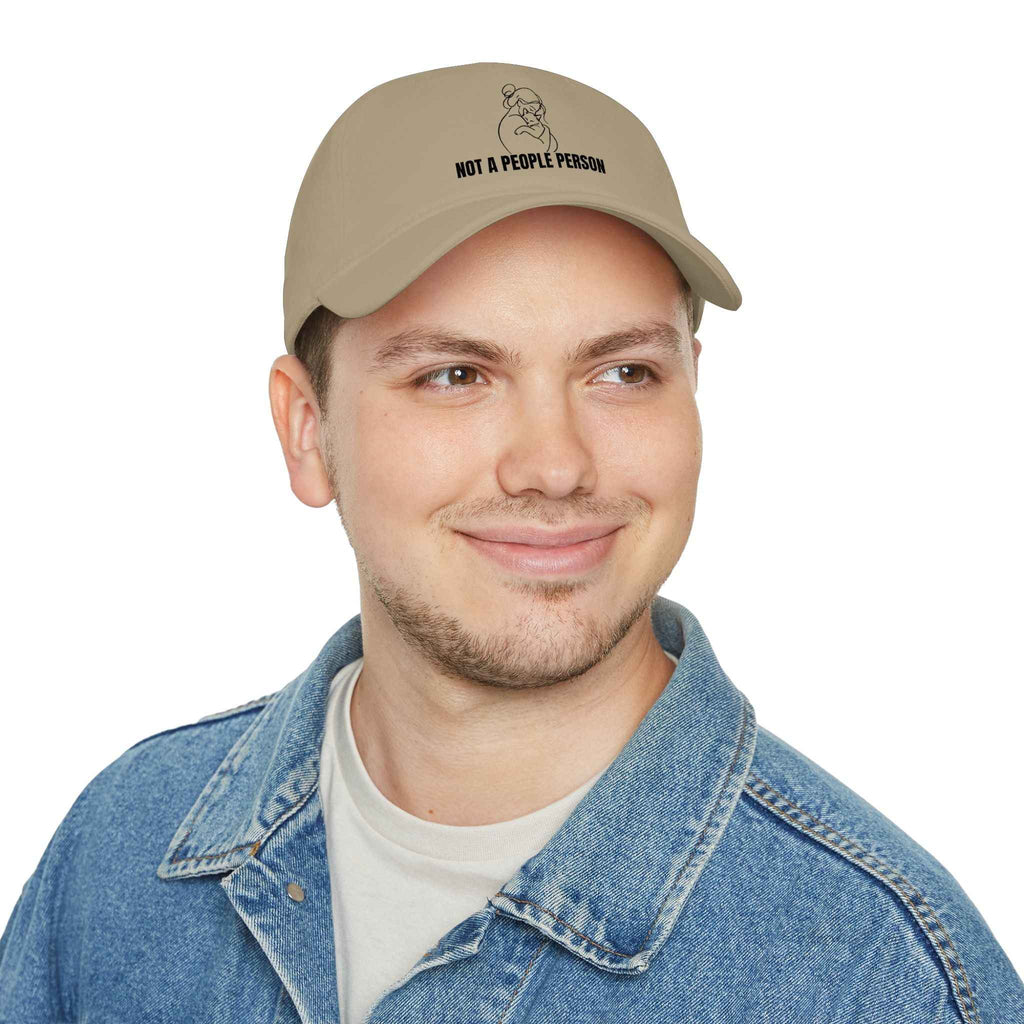 “Not a People Person” Cat Line Art Hat – Low Profile Cotton Cap (Unbothered Edition) - Hats, Baseball & Trucker - EpiAl's Shop