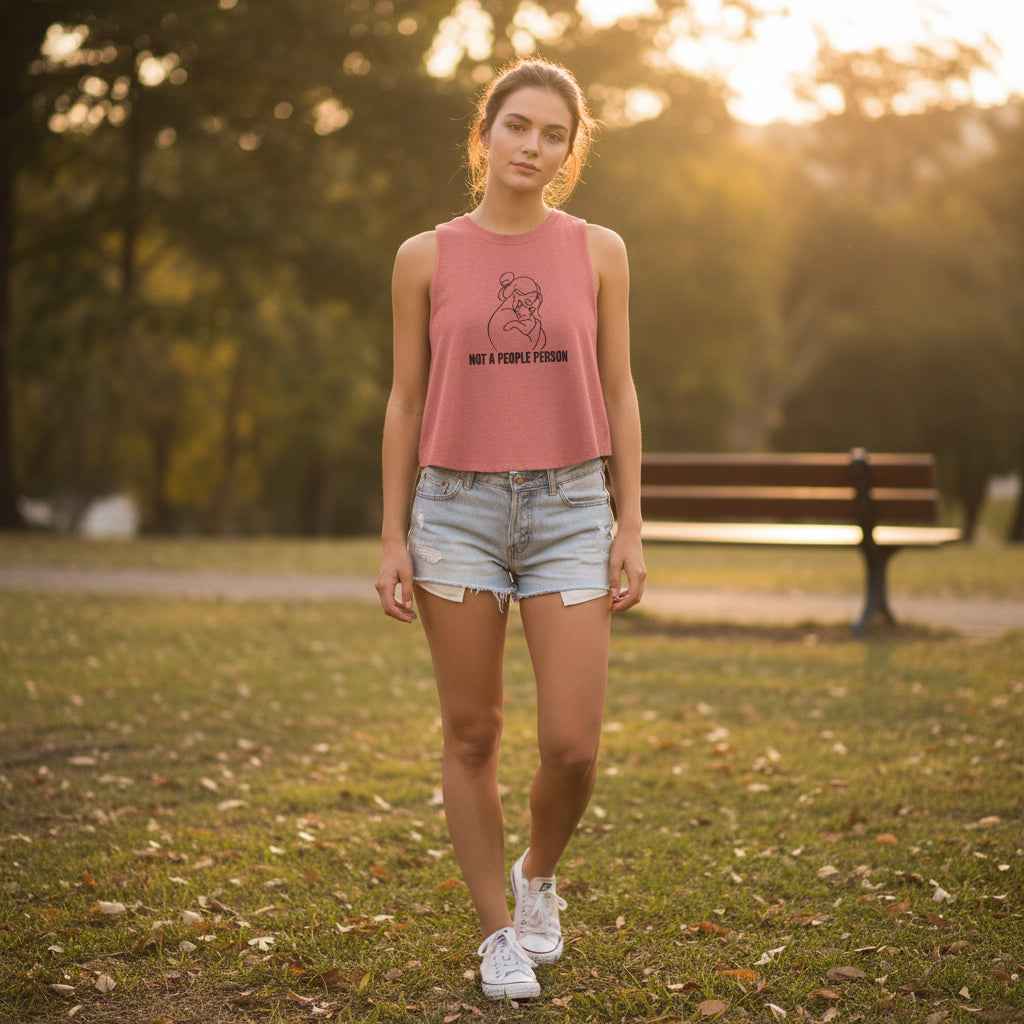 Not A People Person Cropped Tank – Soft Introvert Energy - Clothing, Women, T-Shirts, Cropped - EpiAl's Shop