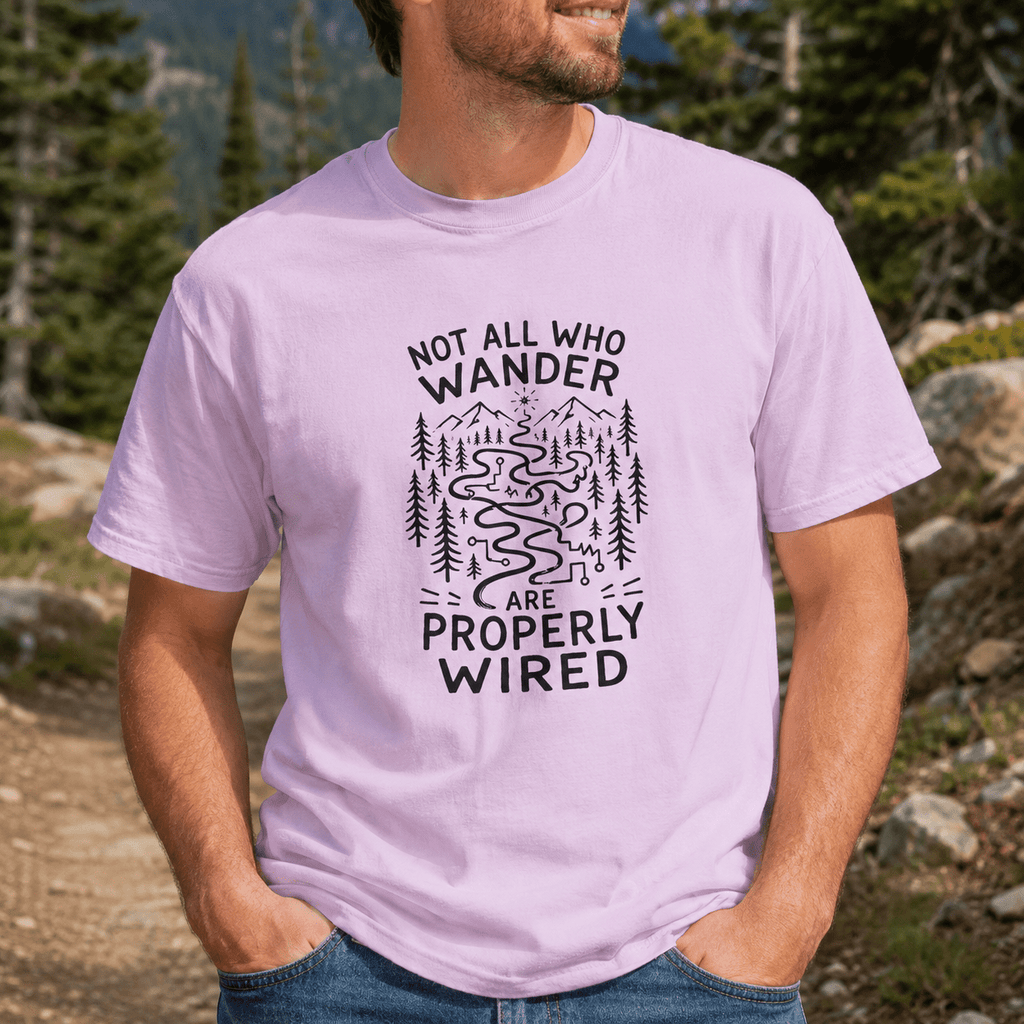 Not All Who Wander Are Properly Wired Epilepsy Awareness T-Shirt - Clothing, Unisex, T-Shirts - EpiAl's Shop
