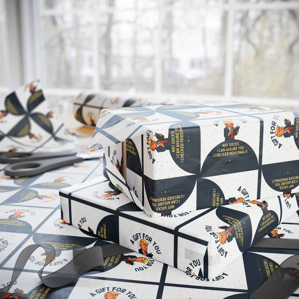 “Not Socks” Wrapping Paper — Political Parody Gift Wrap - Gift Wrap, Paper - EpiAl's Shop
