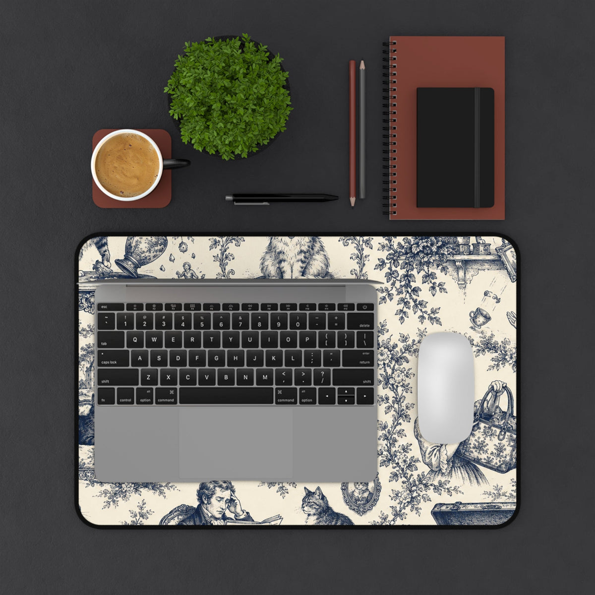 Not Yours Cat Toile Desk Mat - Pads, Mouse & Desk - EpiAl's Shop