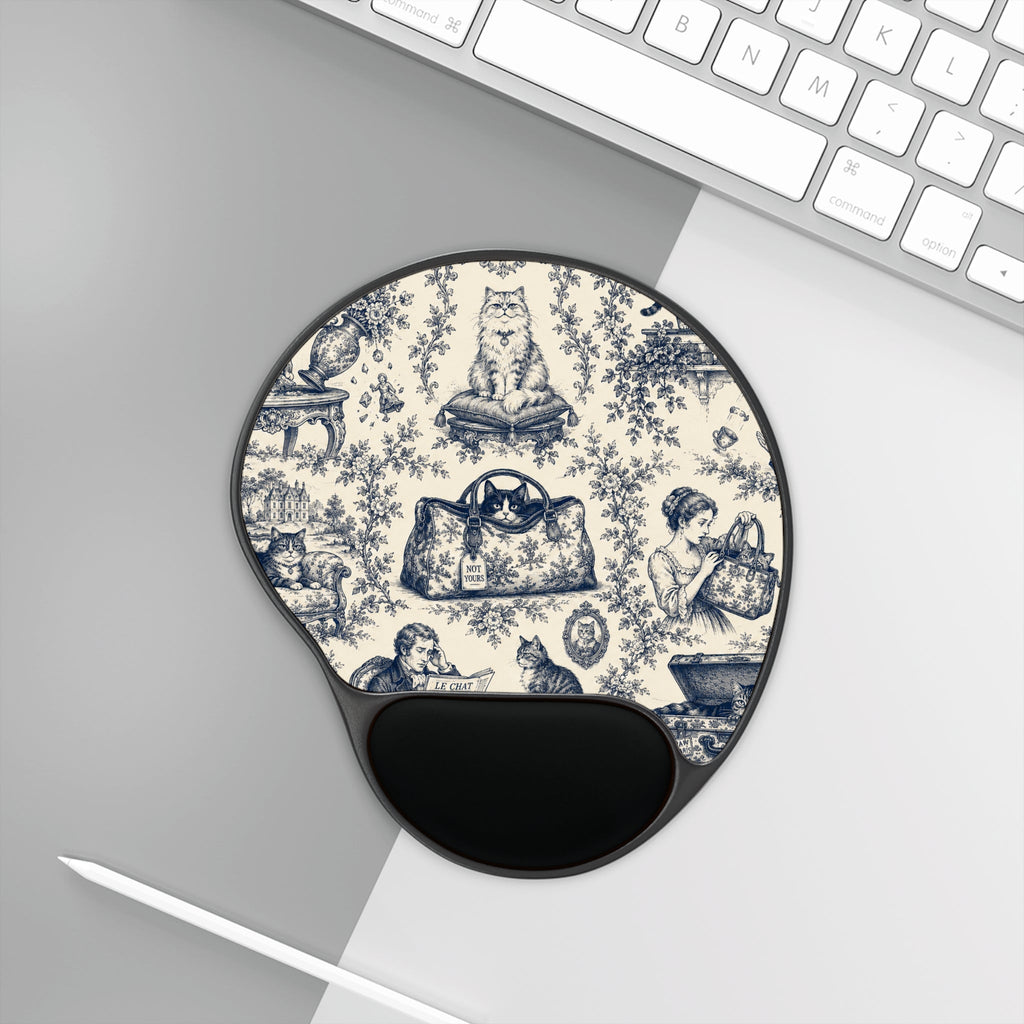 Not Yours Cat Toile Ergonomic Mouse Pad - Pads, Mouse & Desk - EpiAl's Shop