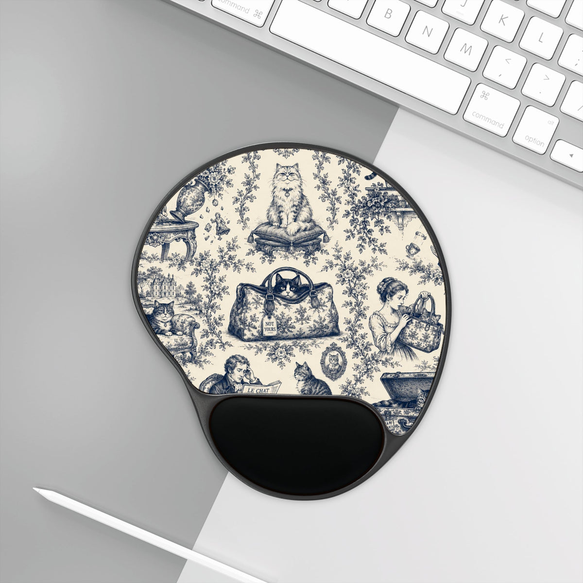 Not Yours Cat Toile Ergonomic Mouse Pad - Pads, Mouse & Desk - EpiAl's Shop