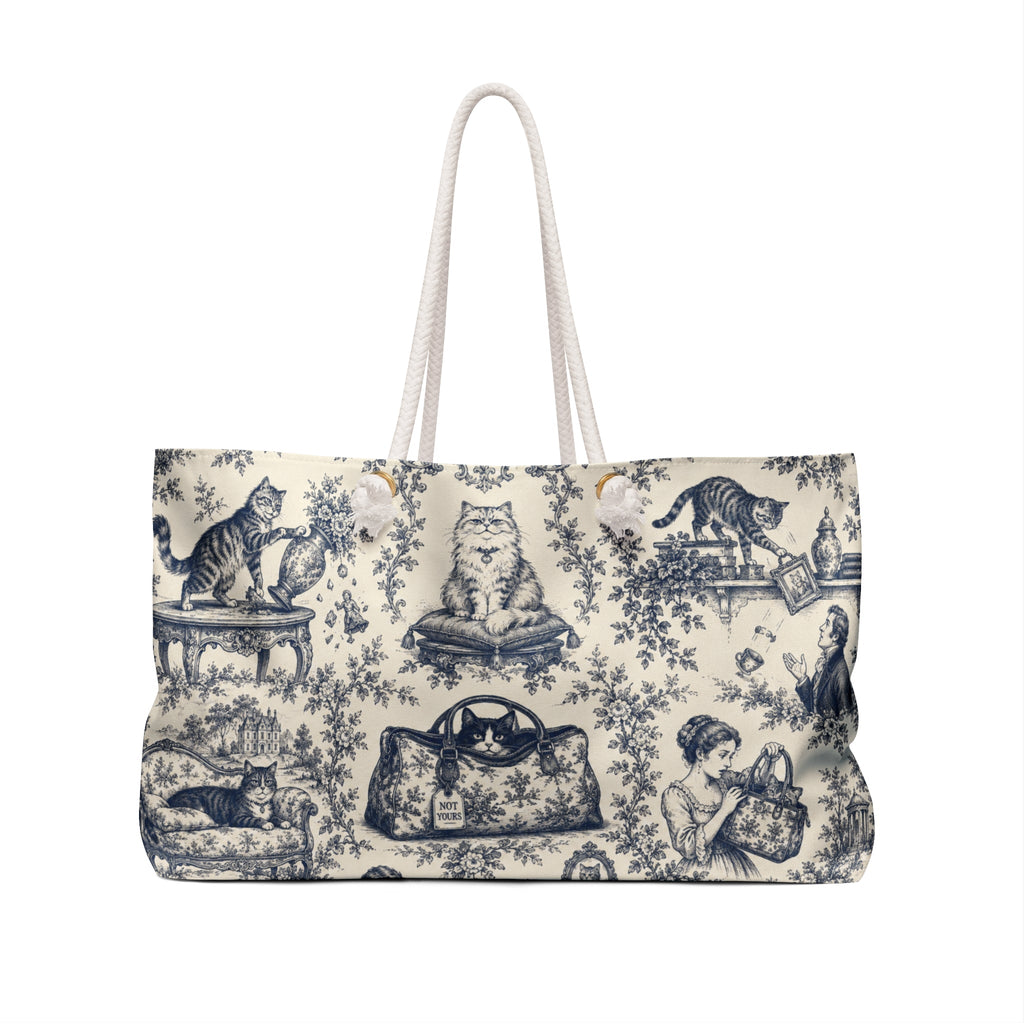 Not Yours Cat Toile Weekender Bag - Bags, Weekender - EpiAl's Shop