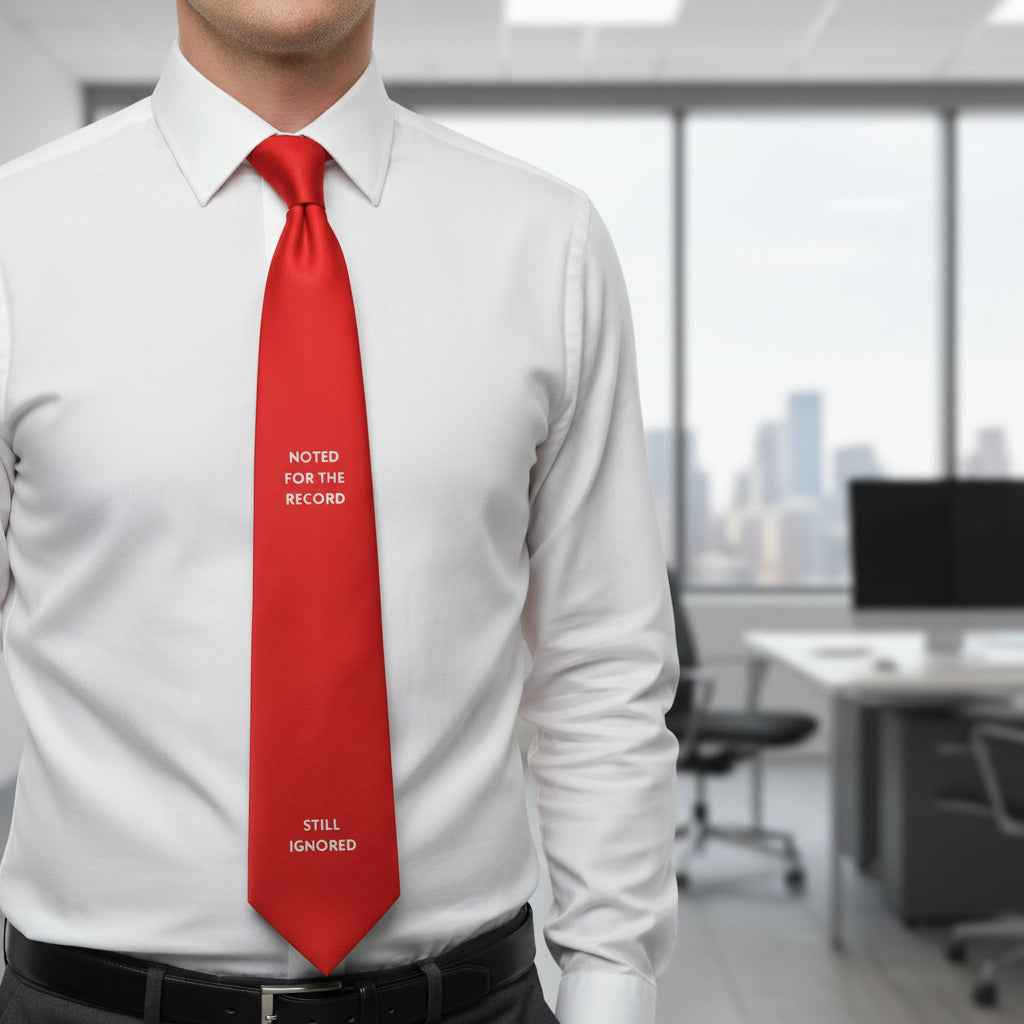 Noted for the Record / Still Ignored Red Necktie – Political Statement Tie - Clothing, Men, Neckties - EpiAl's Shop