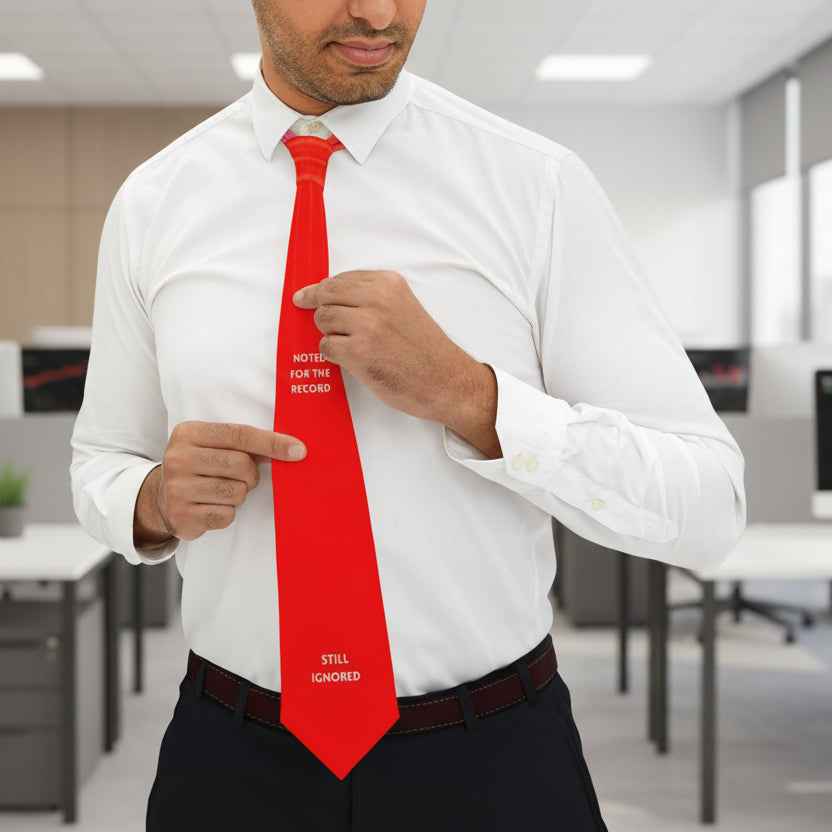Noted for the Record / Still Ignored Red Necktie – Political Statement Tie - Clothing, Men, Neckties - EpiAl's Shop